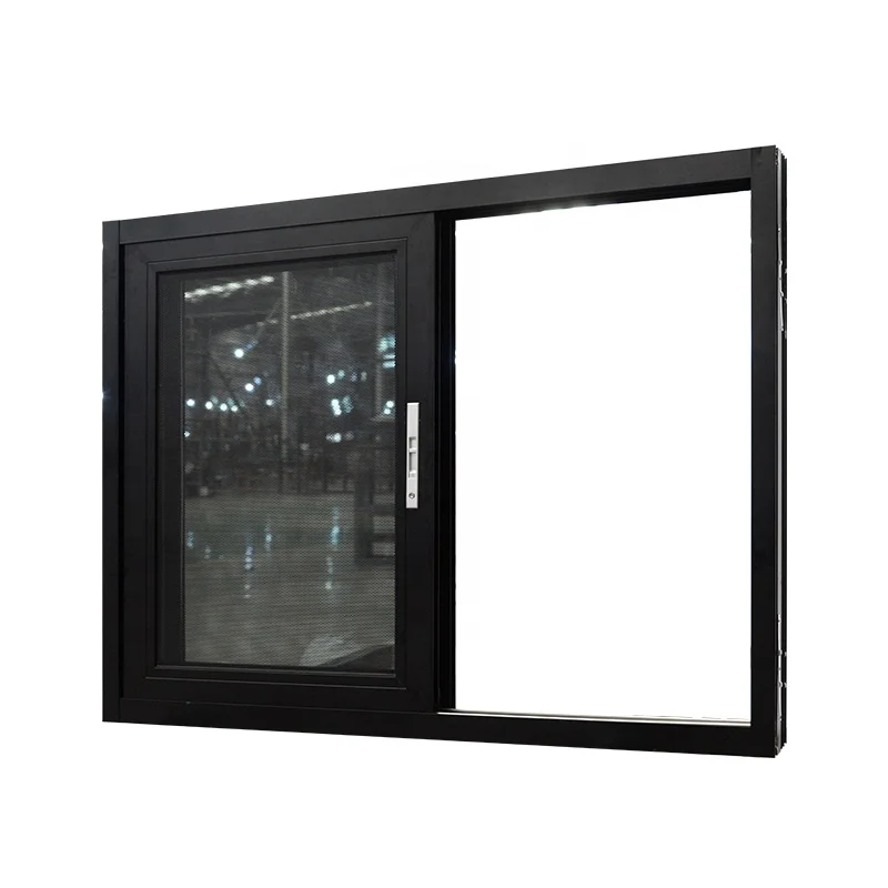 Hihaus manufacturer black double glazed insulated sliding aluminum windows