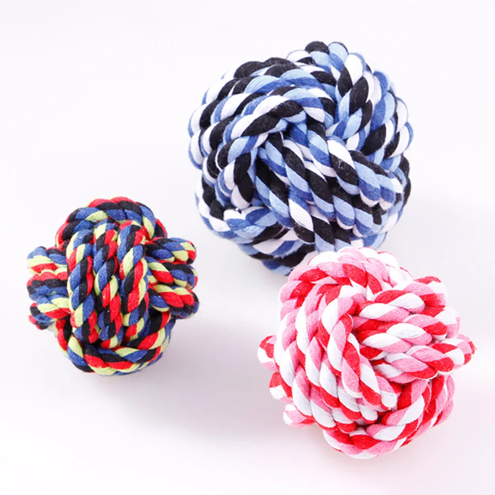 Wholesale Price Top Quality Durable Cotton Rope Chewing Ball Toy for Dogs Interactive Indoor Outdoor Training Tools