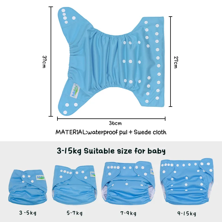 Ananbaby Wholesale Popular Adjustable PUL Baby Nappy Recycle Daily Use Newborn Cloth Diapers