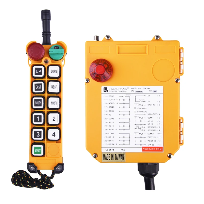 F24-10D 2 Tx and 1 Rx radio overhead crane electric winch wireless remote control