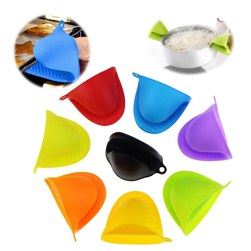 Professional Food Grade Heat Resistant Silicone Oven Mitts Premium Rubber Potholders Hook Design Insulated Glove