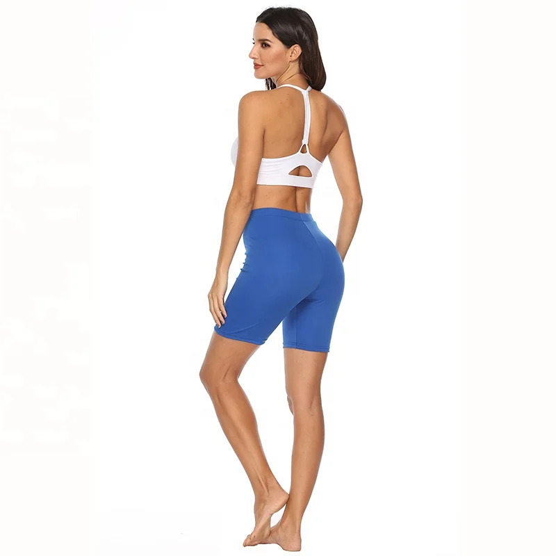 New Plain Color Dry Fit Butt Lifting Women Yoga Short Pants High Rise Gym Shorts Feminine Sport Short Tights