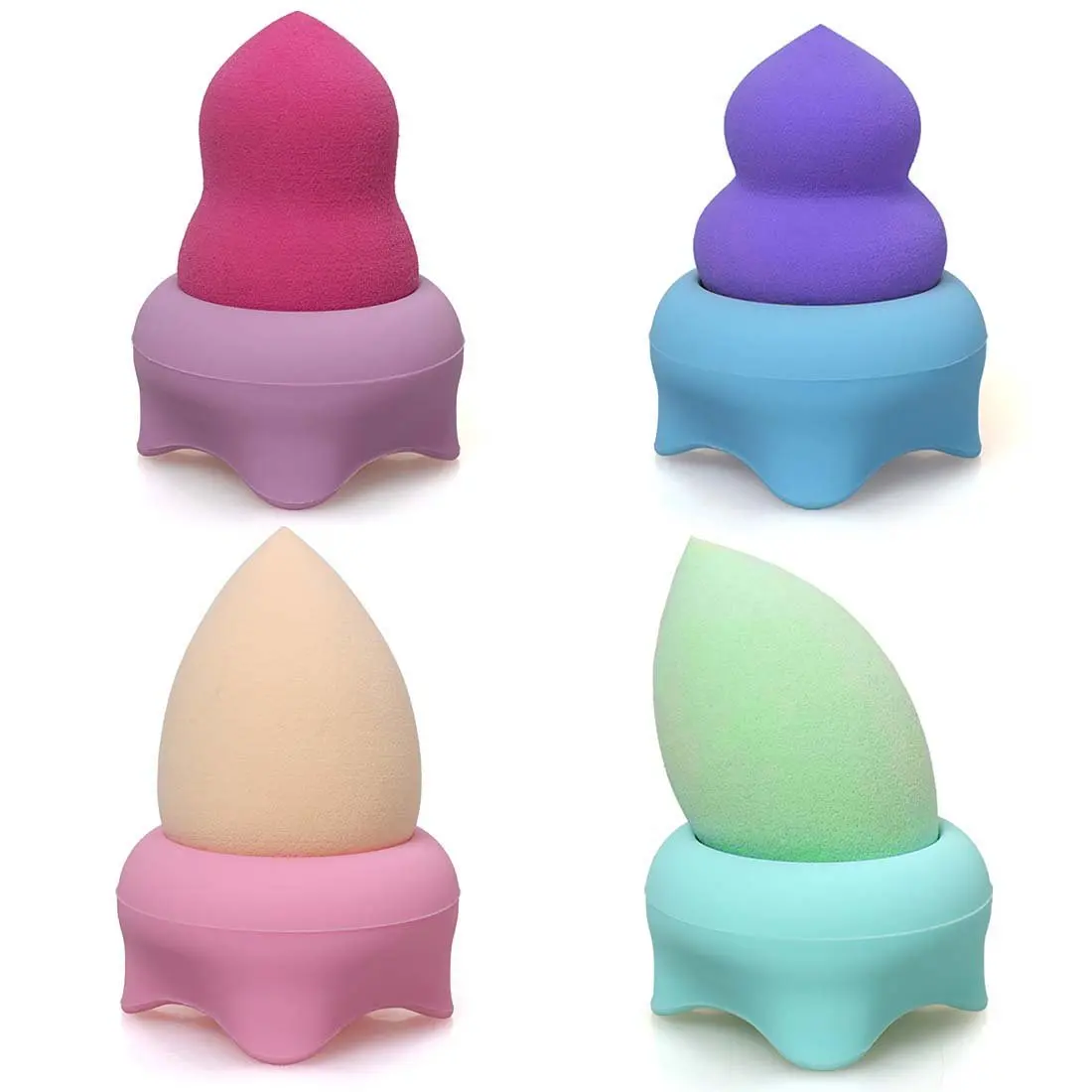 Hot Sale 4pcs Makeup Sponge Blender Holder Beauty Container Washable Reusable Protective