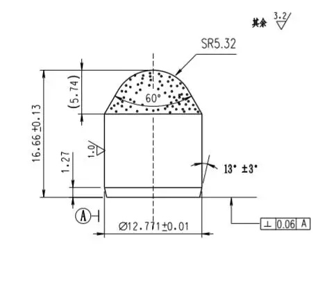  Конические D1216 pdc резаки для нефтяного бурения