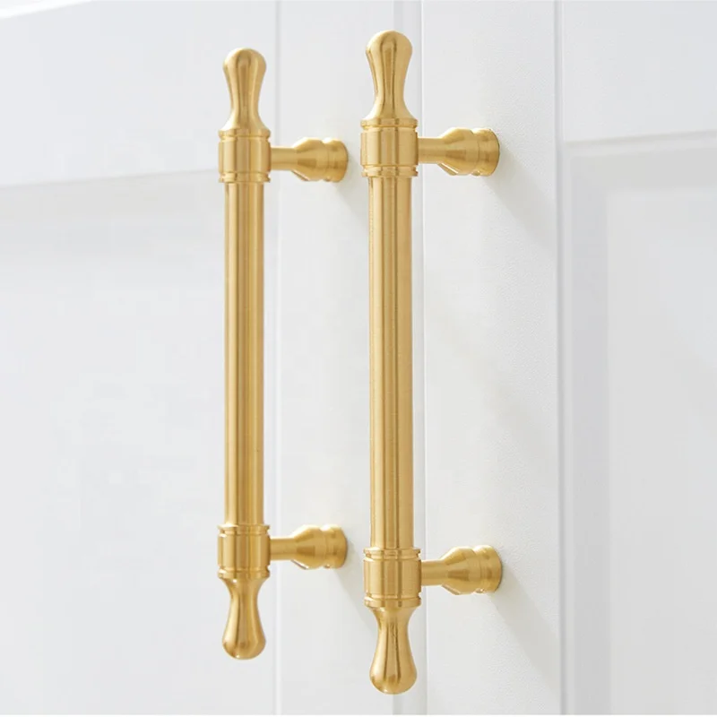 Wholesale Luxury Brass copper Furniture Handle Knurled Cabinet Handle Pull Handle
