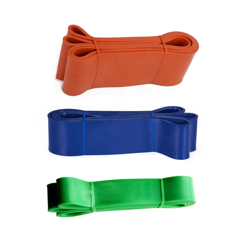 3 Pcs Set Orange Blue Green OEM Custom Color Elastic Manufacture Fitness Gym Yoga Pull Up Exercise Resistance Band With Logo