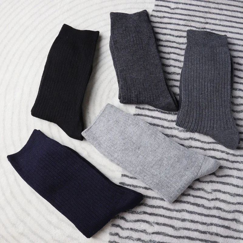 Костюм мужские деловые носки мужские повседневные носки из полипропилена Заводские трикотажные носки хлопковые мужские однотонные мужские черные темно-серые унисекс