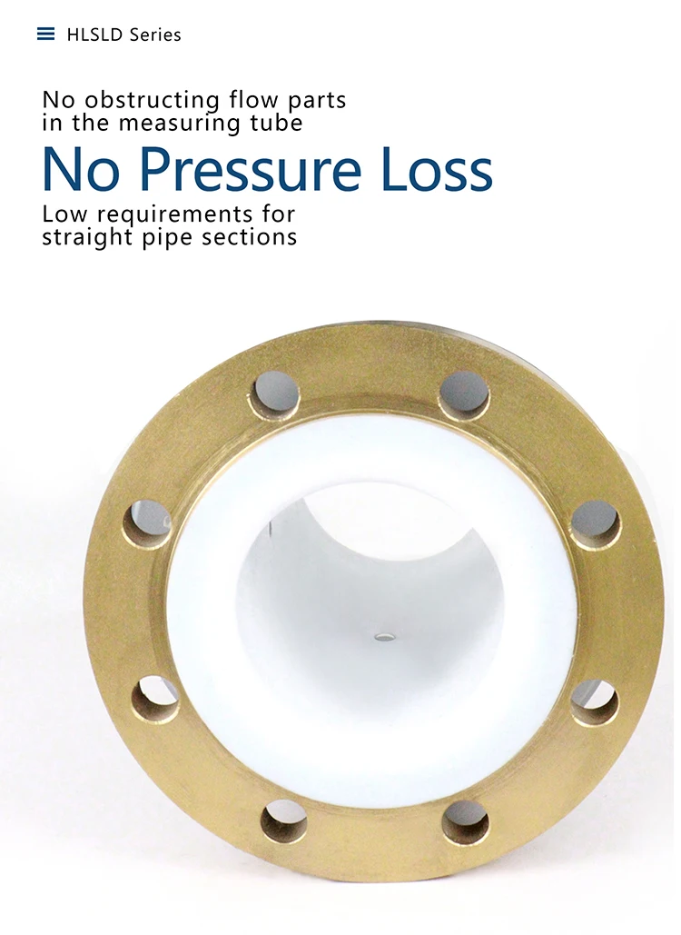 ANSI DIN Acid-base Fluid Double corrosive medium 1inch PTFE Lining GB Flange International standard electromagnetic flow meter