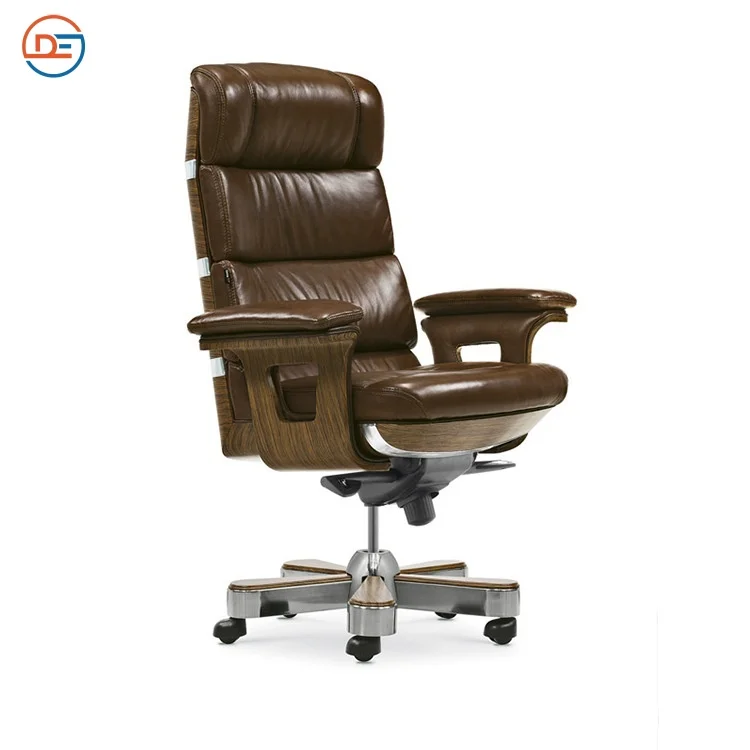 Most Popular High-End Luxury Solid Wood Executive Chair Genuine Leather Boss Chair Office Desk Chair for Office Home
