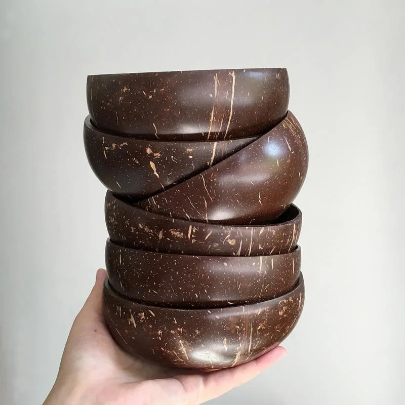 Лидер продаж на заказ гладкая Экологически чистая чаша из натуральной скорлупы кокоса ручной работы