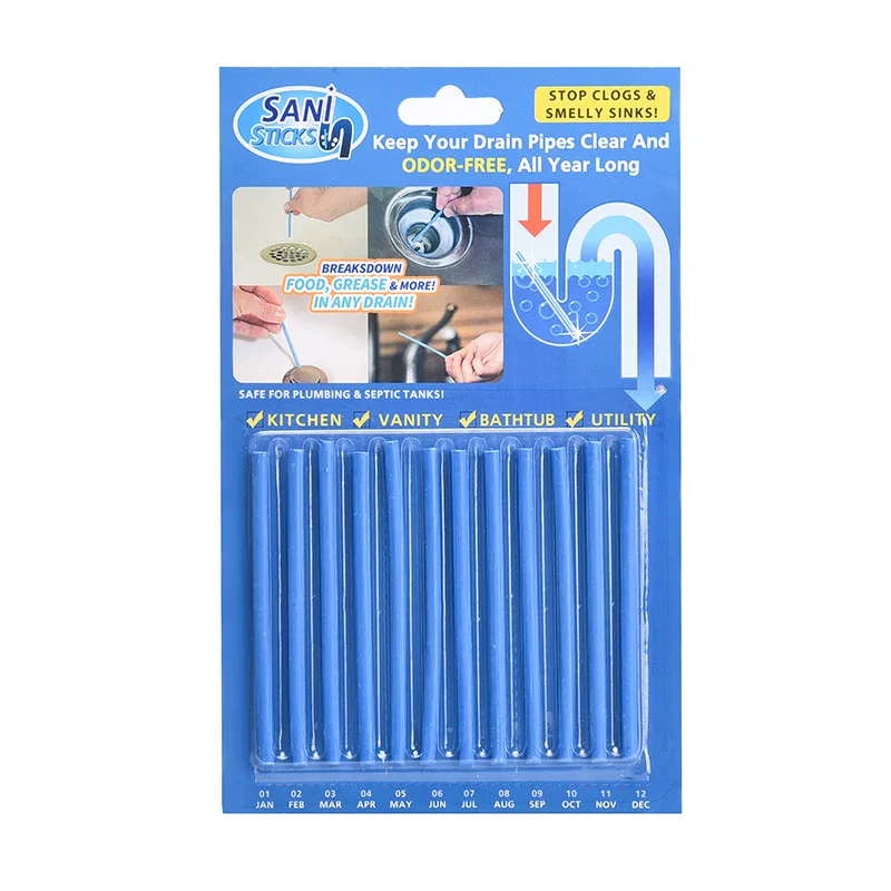 Оптовая цена, очиститель труб для кухни, ванной, туалета, дезодорирующие чистящие палочки, стержень для очистки канализации