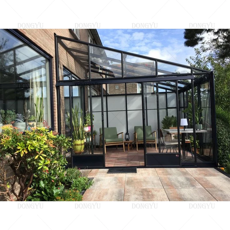 Australia standard prebuilt prefabricated retractable  green glass house sunroom for swimming pool
