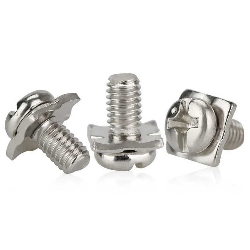 Terminal Block Screw Square Slot Washer Pan Phillips Head Combined Sems Screw with Square Washer