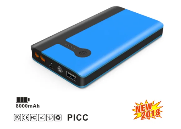 Cheap compact slim 350A portable emergency car booster 6000mah jump starter power bank with flashlight