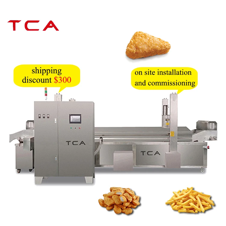 TCA CE certified high quality stainless steel fried chicken deep fryer continuous oil fryer machine for food