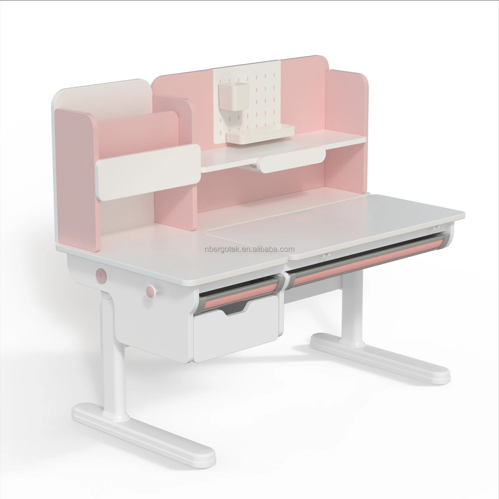 Height Adjustable  Ergonomic Children Homework Table With Bookshelf Home Furniture Manufacturer Study Desk And Chair For Kids