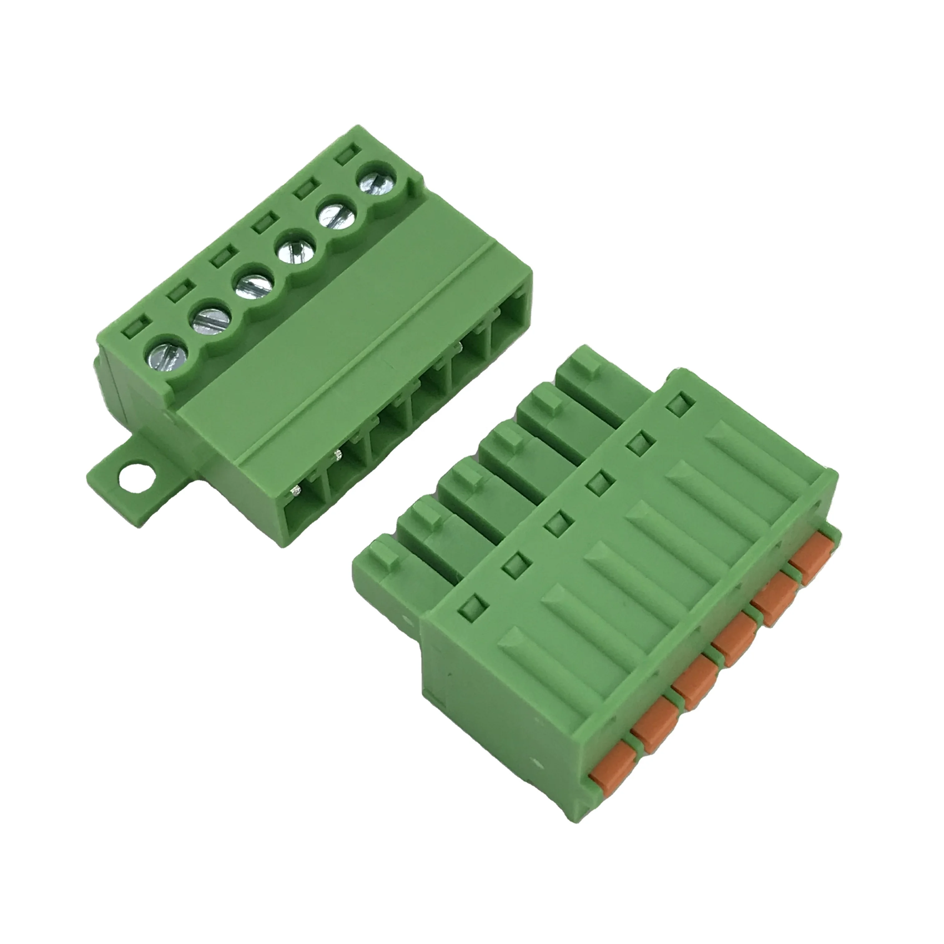 6pin 3.81mm Pitch panel fixed male and female pluggable terminal block connector 300V 8A