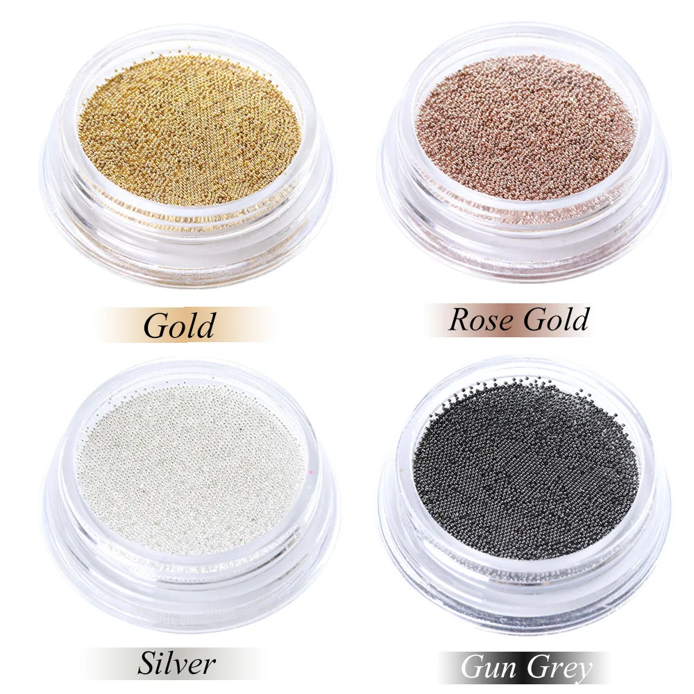 
Cross-border manicure accessories 0.4mm solid color small steel ball nail decoration 