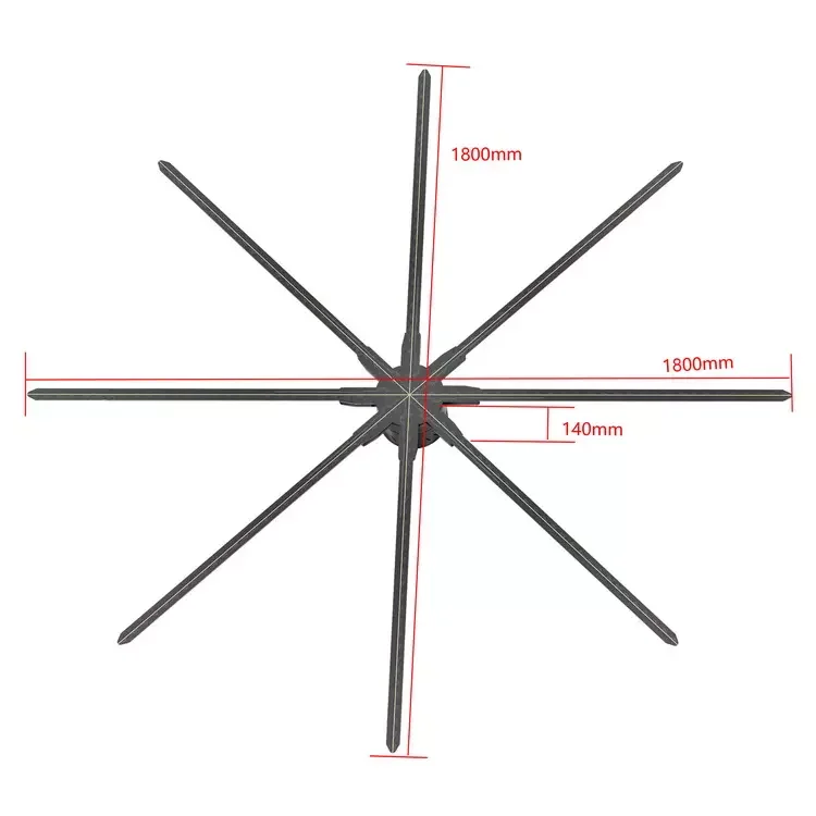 Led Display 3D Hologram Display Fan 180Cm Holograma 3D Led Fan Hologram