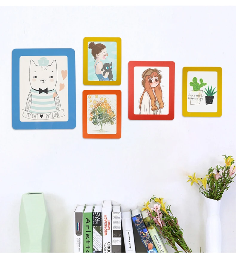 New Arrival Protective Film Adhesive Magnetic Pvc Photo Frames For Refrigerator Wall Display Photo Frame