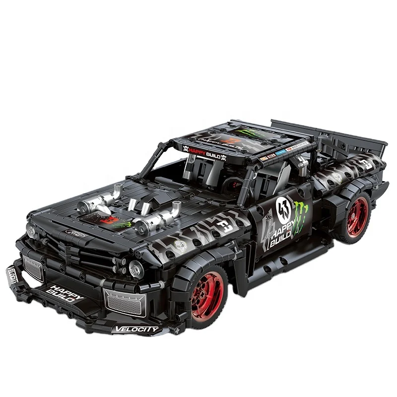 Гоночный автомобиль Happy Build QC005 1965 RC для Ford Mustang Hoonicorn подходит 20102 строительных блоков кирпичи с дистанционным управлением детские игрушки