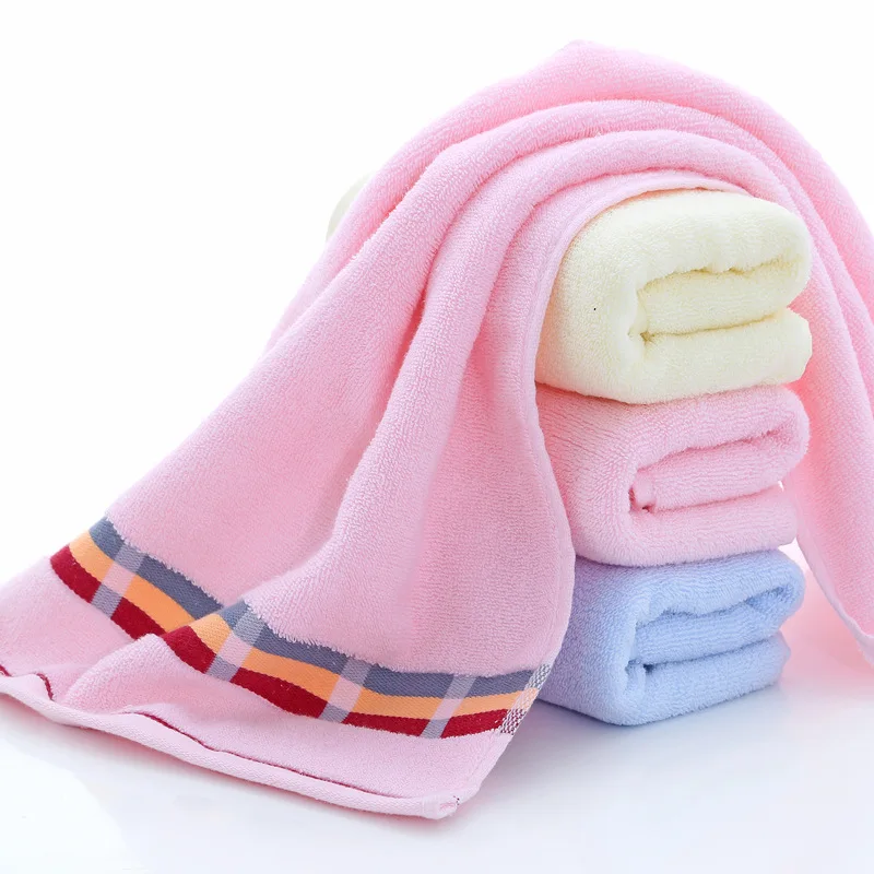 
Wholesale soild color soft comfortable absorbent custom logo striped facial towel 