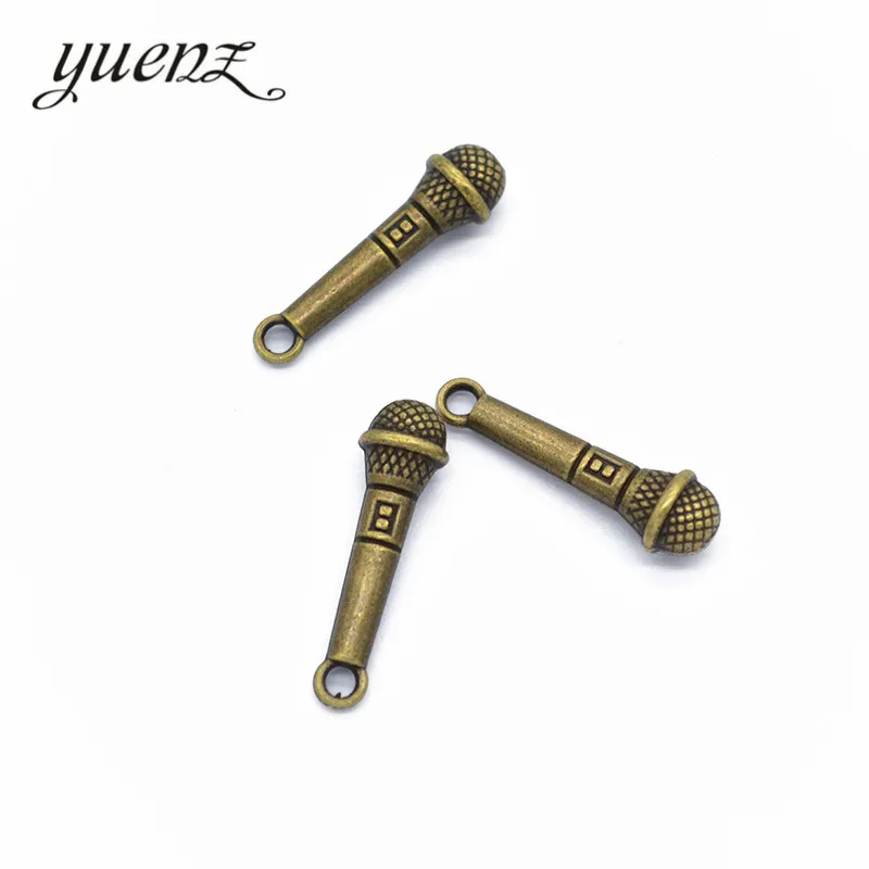 YuenZ Antique silver color microphone Charms Retro DIY Fashion Handmade Pendant Charms for Jewerly Making 24*17mmP132