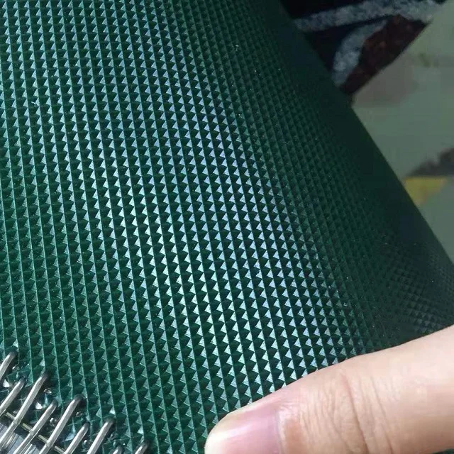 Высокоизносостойкая волнистая трава сине-зеленая грубая верхняя Резиновая ПВХ конвейерная лента для промышленности