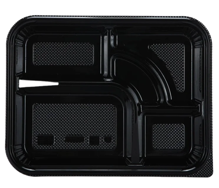 
Disposable Bento Lunch Box Plastic Food Container 5 Compartments 