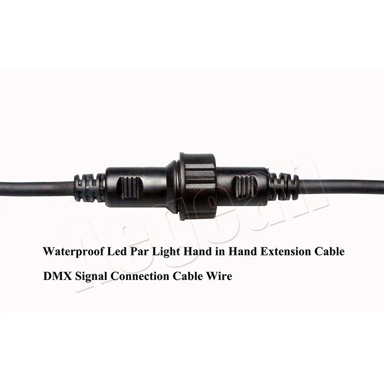 2m 6.6ft Outdoor DMX + Power Cable Hand in Hand Extension Male Female Waterproof DMX Power Cable for IP65 Led Stage Lights