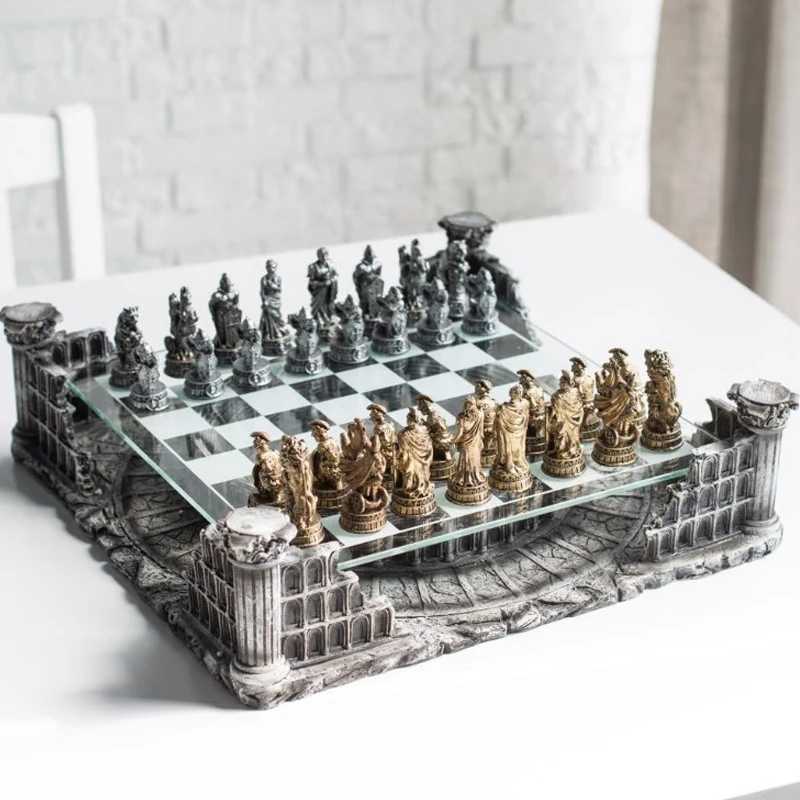 Chess home table resin chess board pieces mold chess luxury