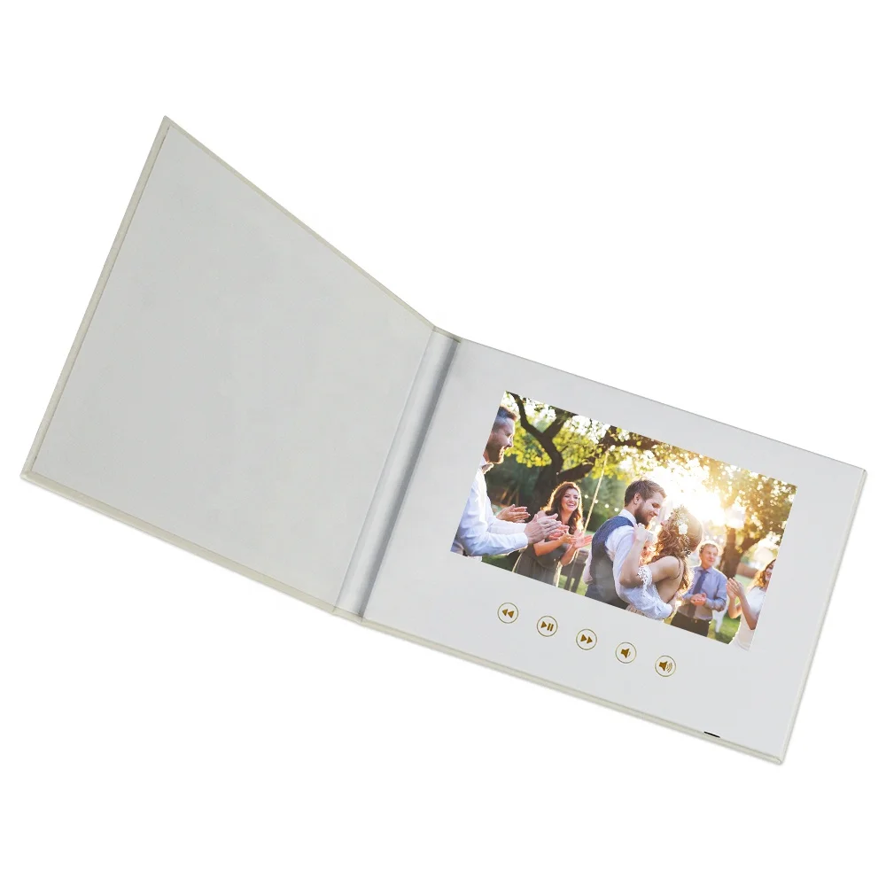 Customized Digital video Book Wedding greeting Card 7 inch lcd Video gift Brochure