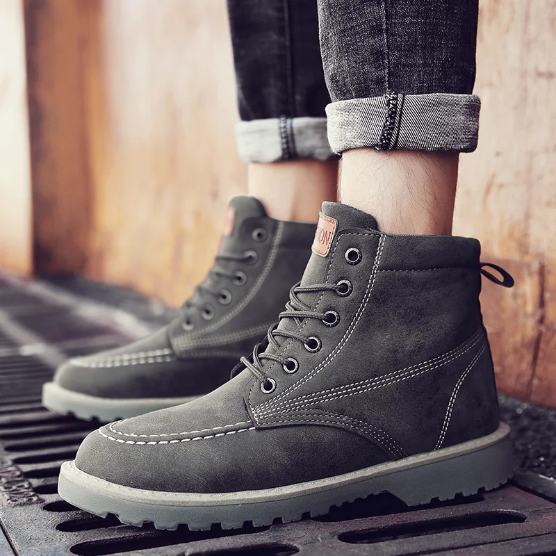 High Quality Winter Warm Plush Lining Winter Martin Boots For Men