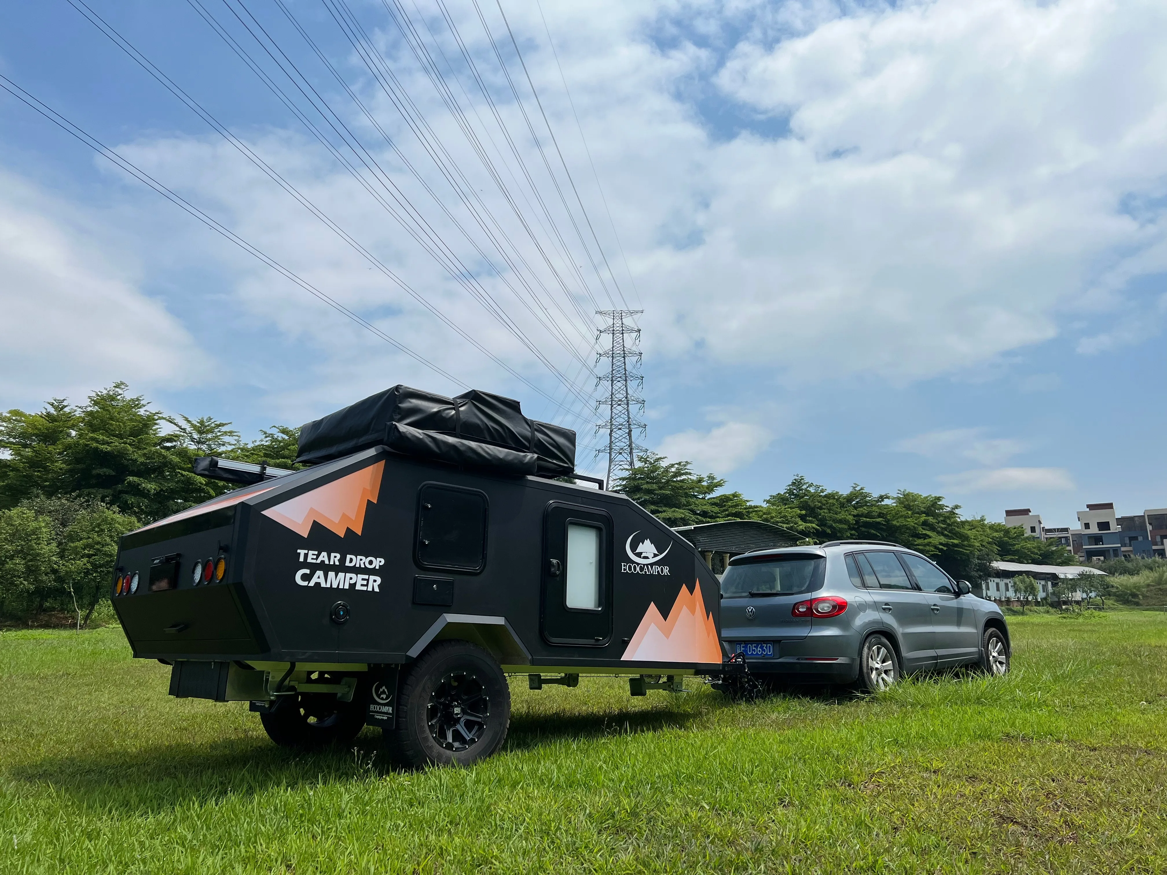 Ecocampor off road mini camping atv utility trailer motorhomes caravans rv with kitchen