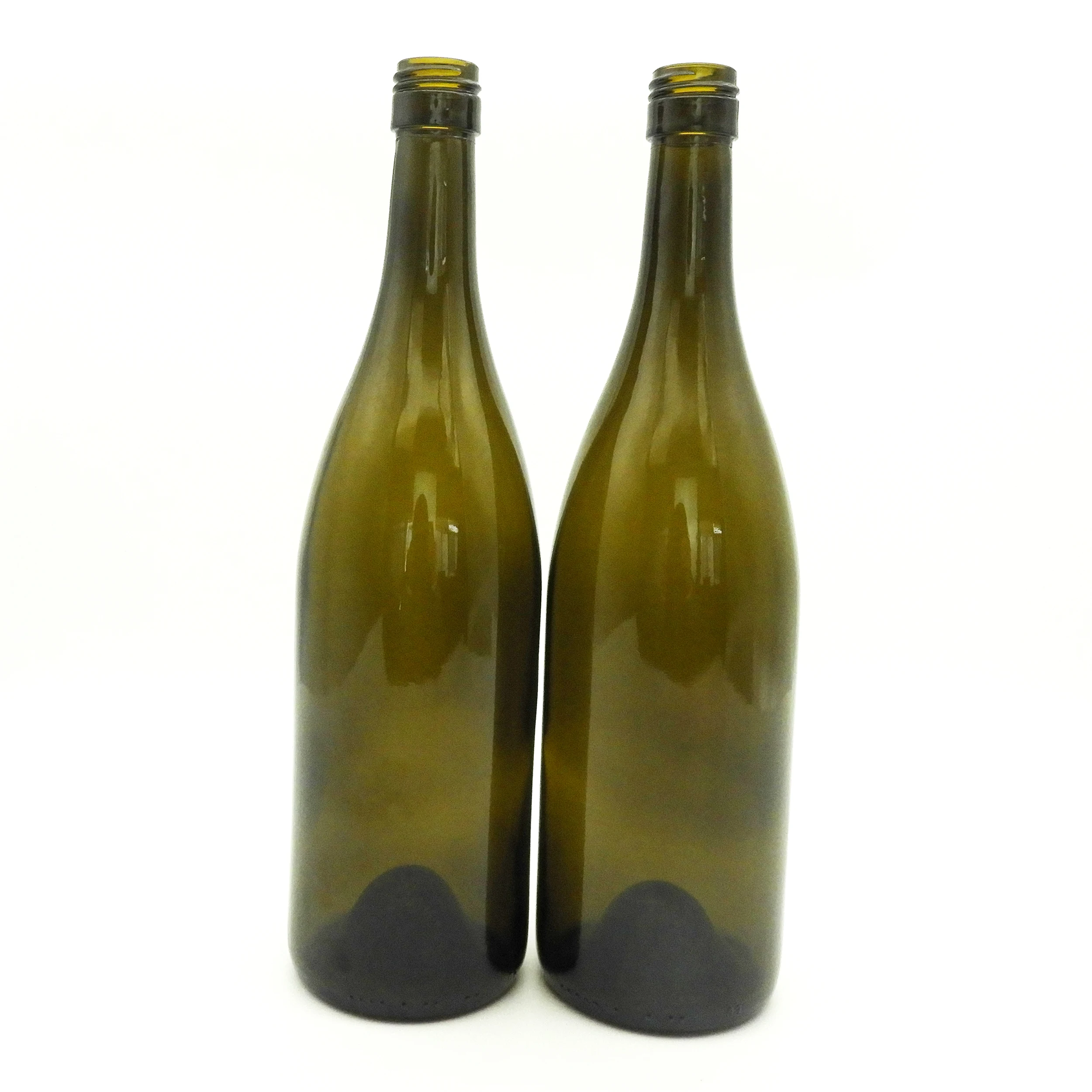 Antique Green Color Burgundy Glass Bottles Wholesale 750ml 75CL Wine Glass Bottle with Screw Cap