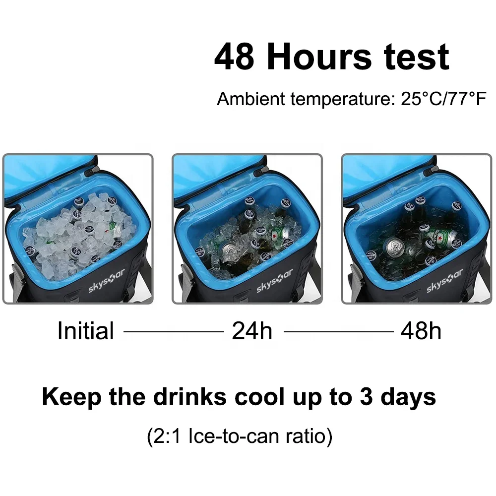 Factory ECO Friendly TPU Tarpaulin Leakproof Waterproof Cooler Bag Dry Bag Thermal Insulated Beer Food Delivery Cooler Backpack