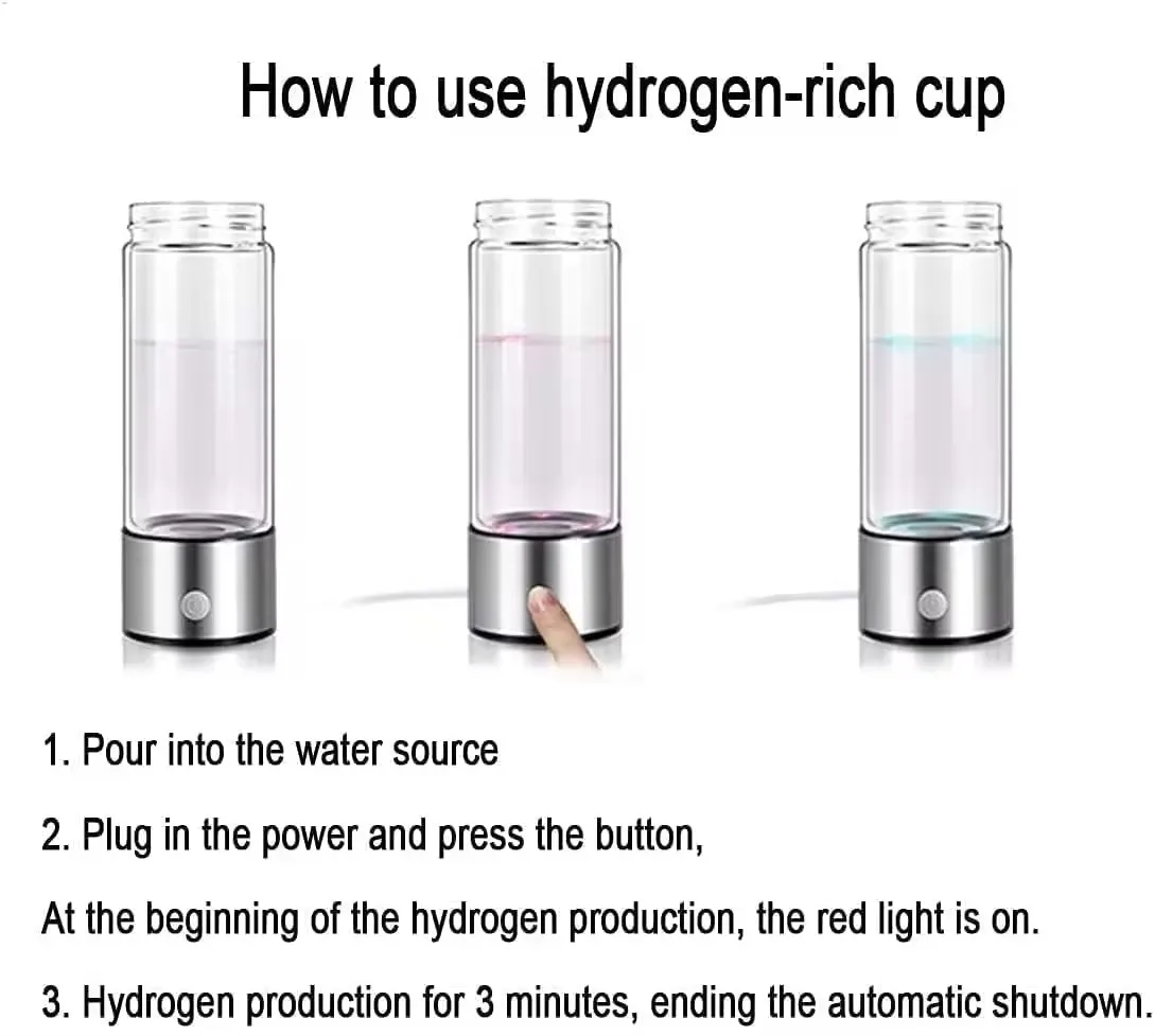 Hydrogen Water Bottle Portable Hydrogen Water Ionizer Machine Generator Hydrogen Rich Water Glass Health Cup