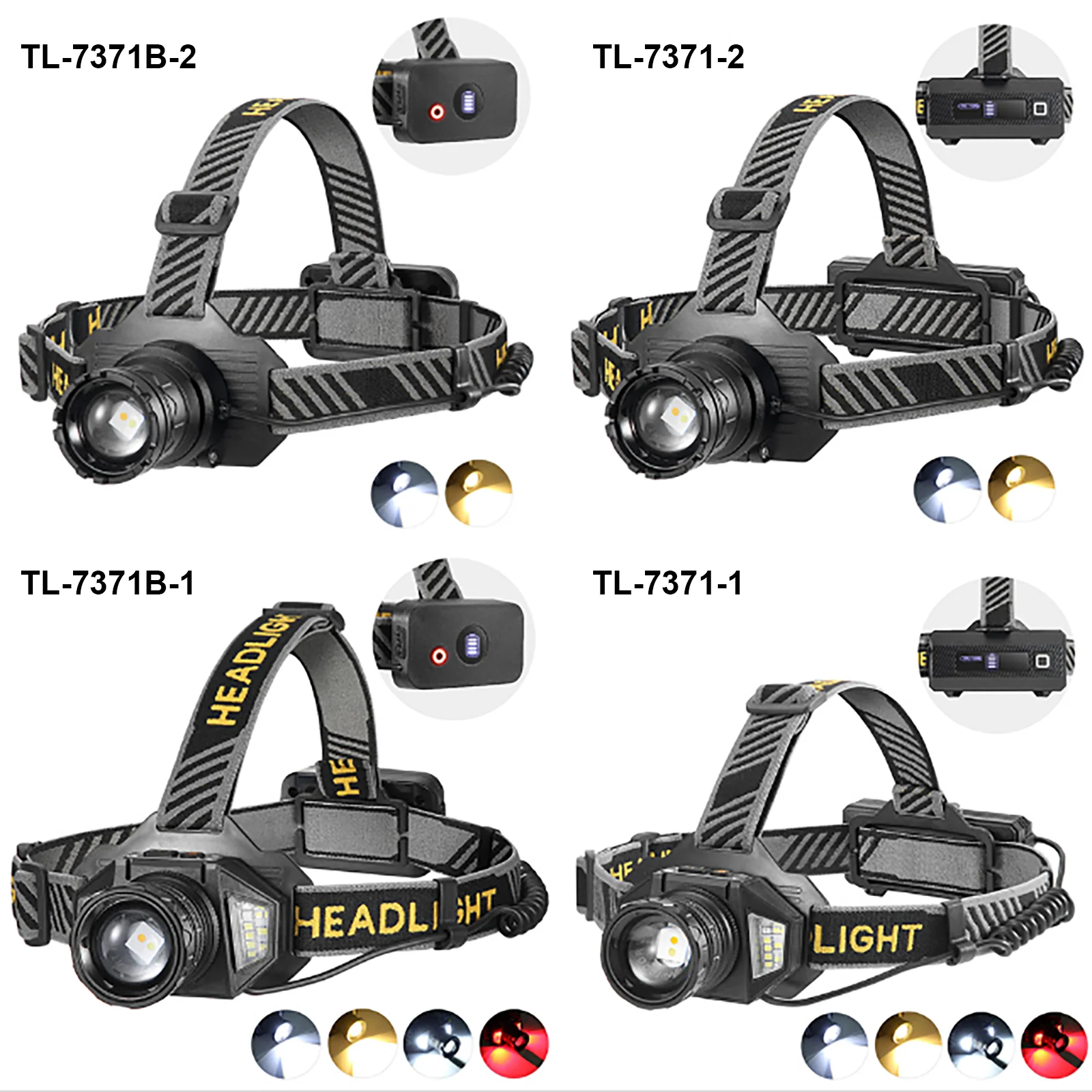 Hot new 30w long range headlamp built-in type-c charging belt output charge indicator induction headlight