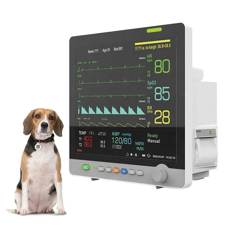 Animal Clinics Equipment 17 Inch 5 Parameters Veterinary Monitors for Sale
