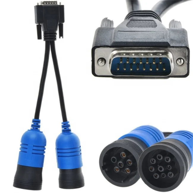 PN 405048 6PIN  and 9 pin Y Deutsch Adapter for Nexiq USB Link 125032 Diesel Truck Diagnose Interface