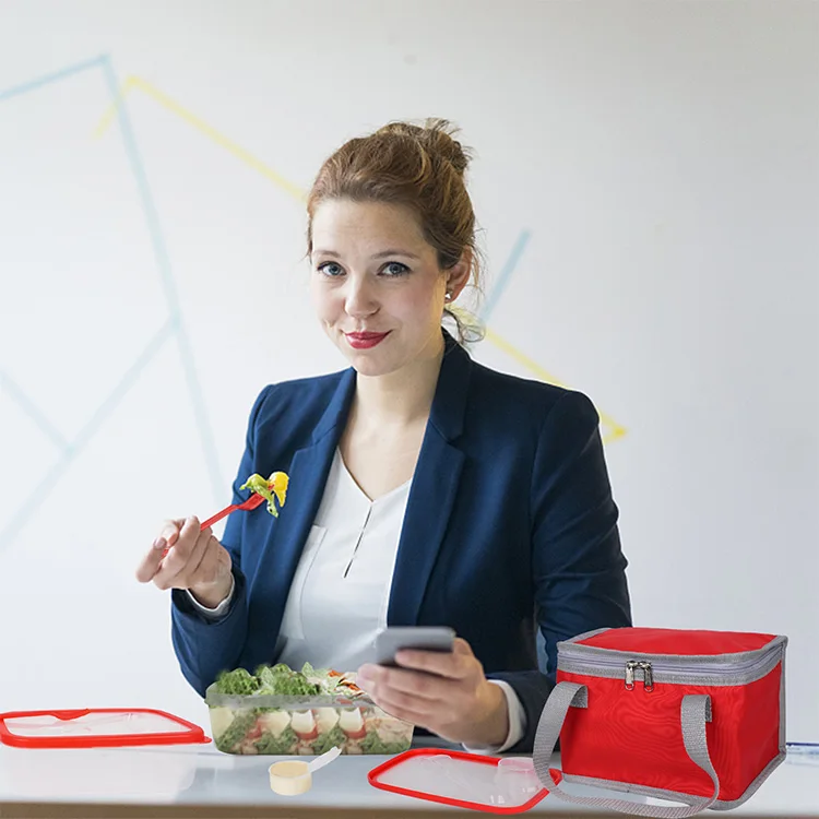 Wholesale custom RPET aluminium foil small rectangle soft insulated cooler lunch  bag