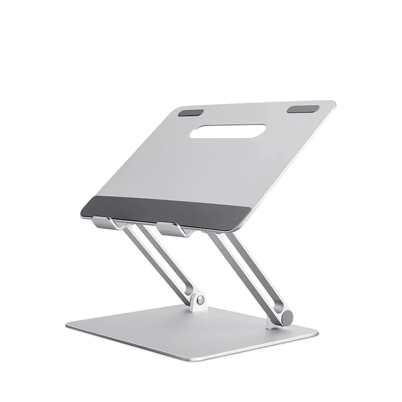 Customized Aluminum Adjustable Height Desktop Stand Adjustable Laptop Stand Cooling Pad for Laptop Silver Adjustable (height) AP-2D