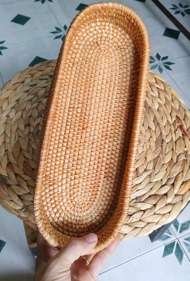 Handcrafted Best Price Fast Delivery Rattan Tray for Kitchenware