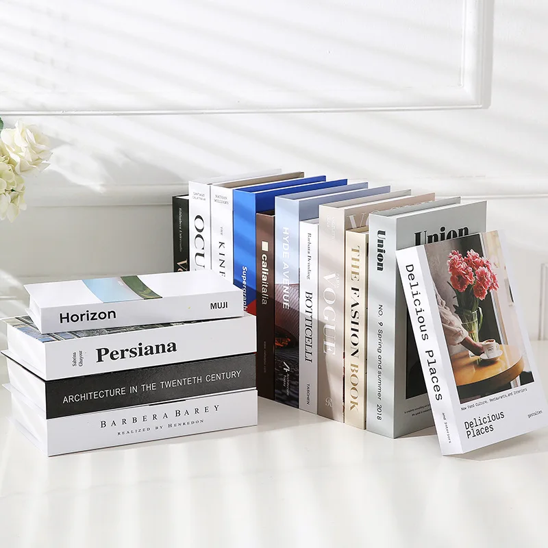 Wholesale Book Shaped Box High Quality Decoration Coffee Table Book Art Paper Low Quantity Decorate Fake Book