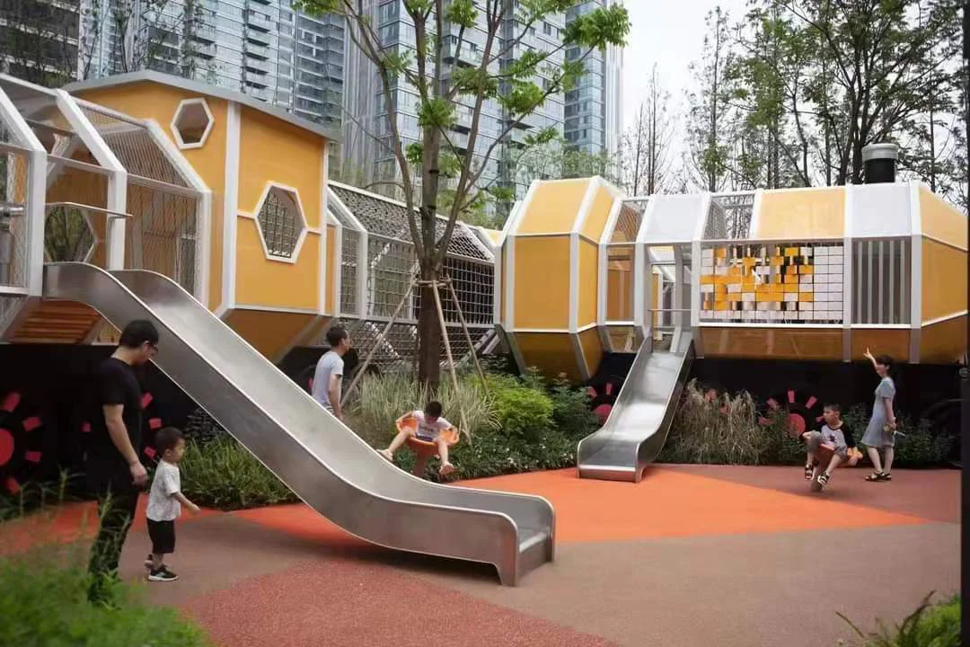 Профессиональная высококачественная игровая площадка на заказ, детская игровая площадка, оборудование для развлечений на открытом воздухе, горка из нержавеющей стали для скалолазания