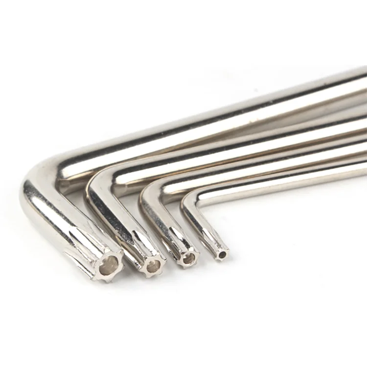 High quality T10 T20 T30 T40 T50 wrench torx key set torx wrench 45# steel anti-theft t hex handle wrench