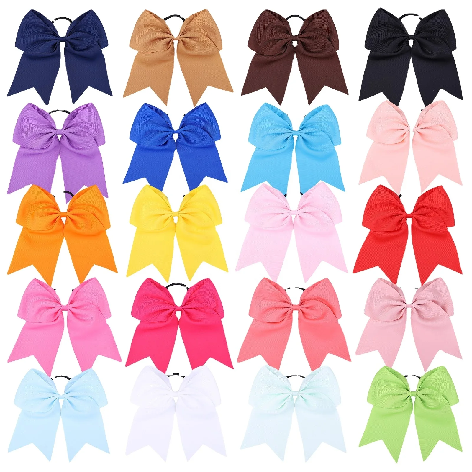 Wholesale mixed Lovely elastic Baby Girl Dovetail bow hair ties colorful kids butterfly ponytail holder hair bands
