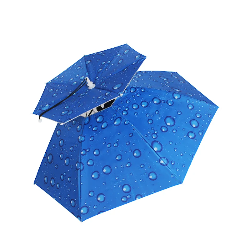 Small Double Layer Sun Dress Folding Headwear Waterproof Outdoor Hat Head Umbrella