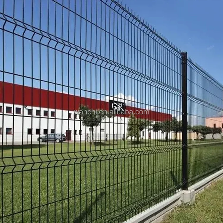 high security garden perimeter 3d curved iron wire mesh fence 3d square y post fence with barbed wire for airport
