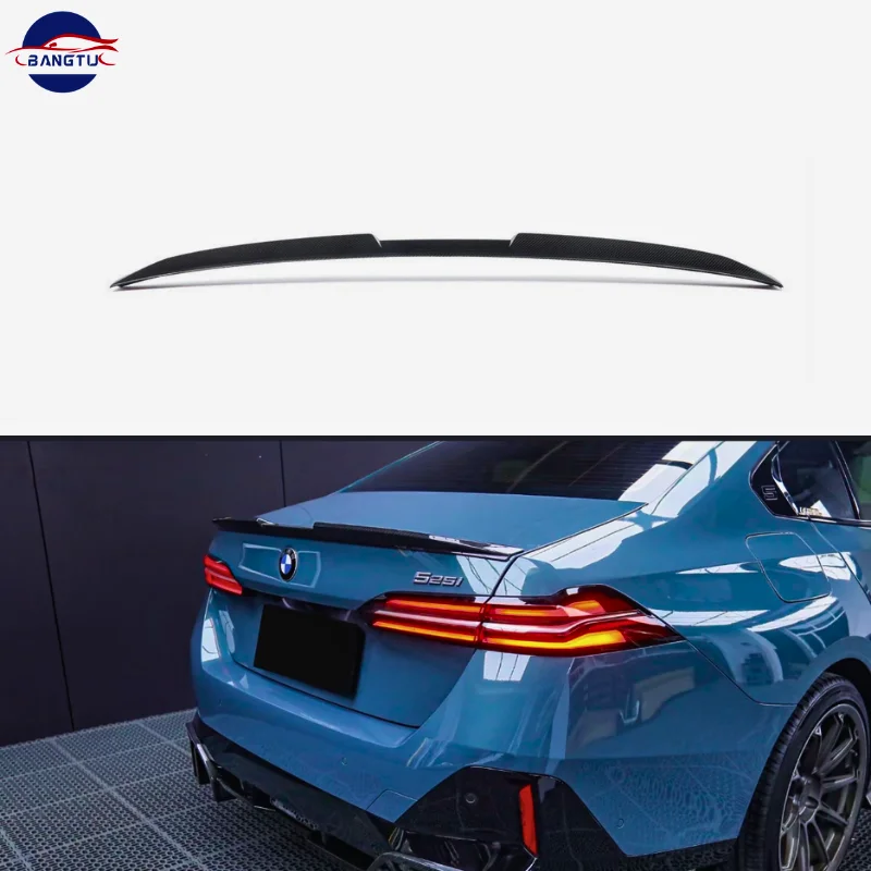Car Spoiler For BMW 5 Series I5 G60 2024+ ABS MP Style Rear Trunk  Lip Spoiler Auto Body Kits Carbon Fiber Black
